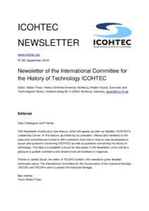 ICOHTEC Newsletter September 2010