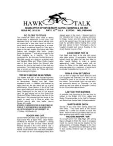 HAWK  TALK NEWSLETTER OF HETHERSETT HAWKS / SWINTON & CO CSC RD