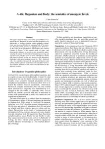 Ethology / Biosemiotics / Jesper Hoffmeyer / Claus Emmeche / Semiosis / Vitalism / Umwelt / Artificial life / Phytosemiotics / Semiotics / Science / Knowledge