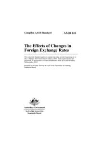 Compiled AASB Standard  AASB 121 The Effects of Changes in Foreign Exchange Rates