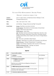 Fatigue Risk Management System Panel - Agenda 26 Feb 2015