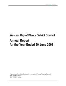PEOPLE PLAN PROGRESS  Western Bay of Plenty District Council Annual Report for the Year Ended 30 June 2008