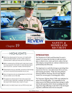 SAFETY & HOMELAND SECURITY Chapter 19 HIGHLIGHTS