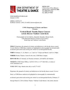 New Mexico / Dance / Flamenco / Israel Galvn / Jos Limn / University of New Mexico