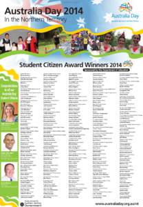 ADVERTISEMENT  Australia Day 2014 In the Northern Territory  Student Citizen Award Winners 2014