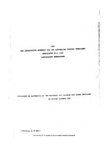 1989 THE LEGISLATIVE ASSEMBLY FOR THE AUSTRALIAN CAPITAL TERRITORY PESTICIDES BILL 1989 EXPLANATORY MEMORANDUM  :irculated by authority of the Minister for Housing and Urban Services