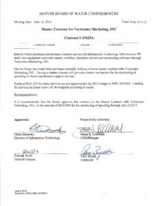Board agenda item (June 11, 2014): Master Contract for Vectronics Marketing, Inc.