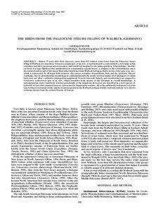 Journal of Vertebrate Paleontology 27(2):394–408, June 2007 © 2007 by the Society of Vertebrate Paleontology