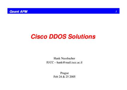 Geant APM  1 Cisco DDOS Solutions
