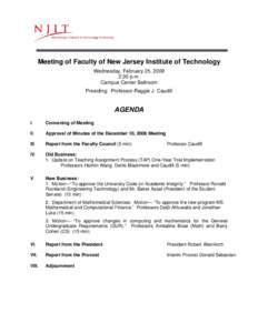 Microsoft Word - Agenda - University Faculty Meeting[removed]doc