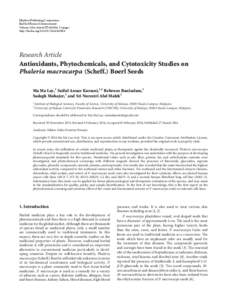 Antioxidants, Phytochemicals, and Cytotoxicity Studies on Phaleria macrocarpa (Scheff.) Boerl Seeds