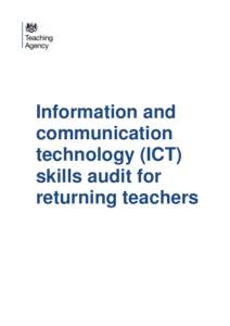 Information and communication technology (ICT) skills audit for returning teachers