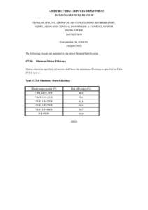 ARCHITECTURAL SERVICES DEPARTMENT BUILDING SERVICES BRANCH GENERAL SPECIFICATION FOR AIR-CONDITIONING, REFRIGERATION, VENTILATION AND CENTRAL MONITORING & CONTROL SYSTEM INSTALLATION 2001 EDITION
