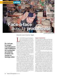 Face-à-face avec la productivité - Finances et Développement - mars[removed]Eduardo Lora; Carmen Pagés