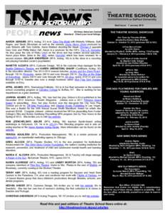 TSNews Volume 17 #5 4 DecemberTHEATRE SCHOOL NEWS