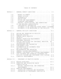 TABLE OF CONTENTS  MODULE I I.A. I.B. I.C. I.D.