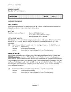 BPC Minutes – [removed]ERIE METROPARKS Board of Park Commissioners  M inutes