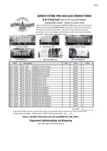 Front  BORHS STORE PRE-RELEASE ORDER FORM B & O Railroad Class N-34 Covered Hopper Spring Mills Depot - Delivery in Dec 2014 The first 100 N-34 Covered Hoppers[removed]were built in the Spring of