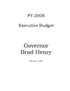 FY-2008 Executive Budget