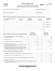 Indiana College Credit  Schedule CC-40