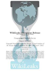 WikiLeaks Document Release http://wikileaks.org/wiki/CRS-RS22685 February 2, 2009  Congressional Research Service