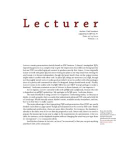 Lecturer Author: Paul Isambert [removed] Date: [removed]Version: 1.0