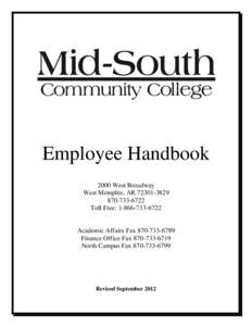 Employee Handbook 2000 West Broadway West Memphis, AR[removed][removed]Toll Free: [removed]