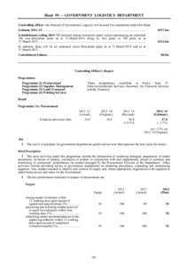 Head 59 — GOVERNMENT LOGISTICS DEPARTMENT