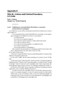 Appendix H Title 18 — Crimes and Criminal Procedure, U. S. Code Part I — Crimes Chapter 113 — Stolen Property