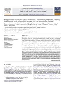 Long-distance dispersal of spruce budworm (Choristoneura fumiferana Clemens) in Minnesota (USA) and Ontario (Canada) via the atmospheric pathway