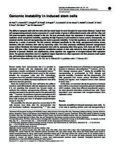 Cell Death and Differentiation[removed], 745–753 & 2011 Macmillan Publishers Limited All rights reserved[removed]www.nature.com/cdd  Genomic instability in induced stem cells