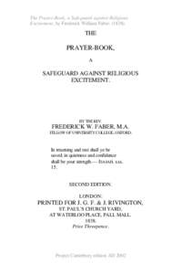 The Prayer-Book, a Safeguard against Religious Excitement, by Frederick William Faber[removed]).