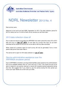 NDRL Newsletter 2013 No. 4