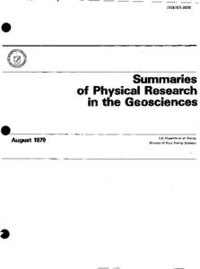 DOE/E R[removed]Summaries of Physical Research in the Geosciences