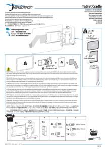 Tablet Cradle ASSEMBLY INSTRUCTIONS Instrucciones de instalación Notice d’assemblage Montageanleitungen Installatie instructies