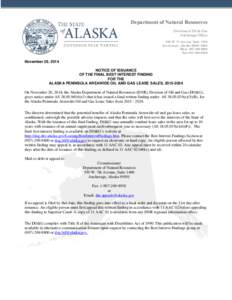 Department of Natural Resources Division of Oil & Gas Anchorage Office 550 W. 7th Avenue Suite 1100 Anchorage, Alaska[removed]Main: [removed]