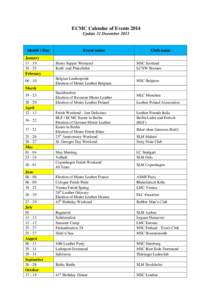 ECMC Calendar of Events 2014 Update 21 December 2013 Month / Day  Event name