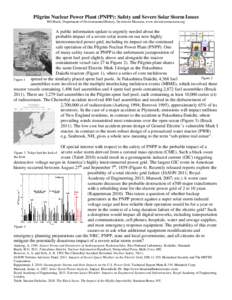 Pilgrim Nuclear Power Plant (PNPP): Safety and Severe Solar Storm Issues