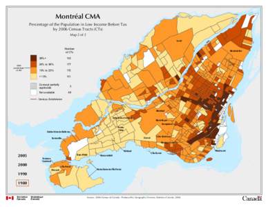 Montréal CMA Percentage of the Population in Low Income Before Tax by 2006 Census Tracts (CTs) Map 2 of 2 Laval