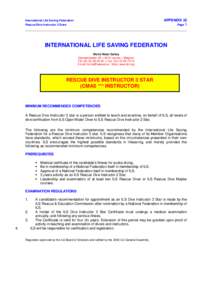 APPENDIX 22 Page 1 International Life Saving Federation Rescue Dive Instructor 3 Stars