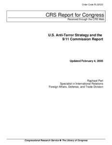 U.S. Anti-Terror Strategy and the 9/11 Commission Report