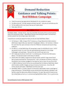 Demand Reduction Guidance and Talking Points: Red Ribbon Campaign   
