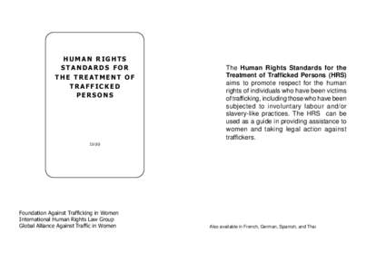 HUMAN RIGHTS STANDARDS FOR THE TREATMENT OF TRAFFICKED PERSONS