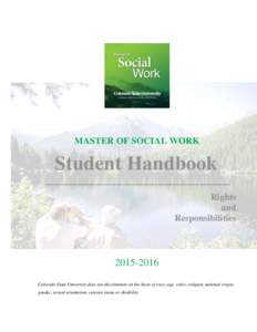 MASTER OF SOCIAL WORK  Student Handbook Rights and Responsibilities