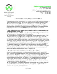 Walker Process Equipment 840 North Russell Avenue Aurora, IllinoisE-Mail:  Website: www.walker-process.com Phone: