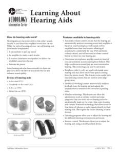 Audiology Information Series: Learning About Hearing Aids