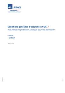 Conditions générales d’assurance (CGA)/ Assurance de protection juridique pour les particuliers –	BASIC –	OPTIMA  WGR 758 Fr