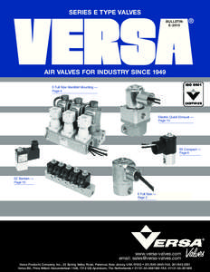 SERIES E TYPE VALVES BULLETIN E-2010 AIR VALVES FOR INDUSTRY SINCE 1949 E Full Size Manifold Mounting —