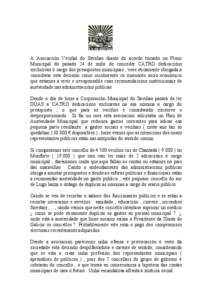 A Asociación Veciñal do Saviñao díante do acordo tomado no Pleno Municipal do pasado 24 de xuño de conceder CATRO dedicacións exclusivas ó cargo dos presupostos municipais , vese eticamente obrigada a considerar e