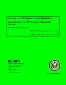 Contextual constitution of behavior: Introducing the HPV vaccine in Eastern Europe